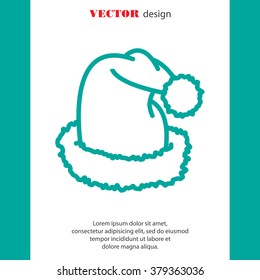 Web line icon. Hat Santa Claus