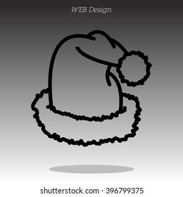 Web line icon. Hat Santa Claus