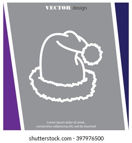 Web line icon. Hat Santa Claus