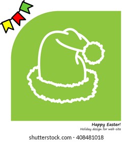 Web line icon. Hat Santa Claus