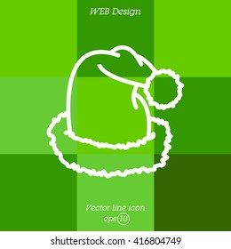Web line icon. Hat Santa Claus