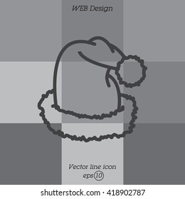 Web line icon. Hat Santa Claus