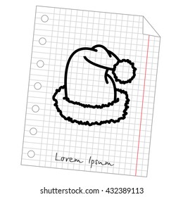 Web line icon. Hat Santa Claus