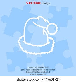 Web line icon. Hat Santa Claus