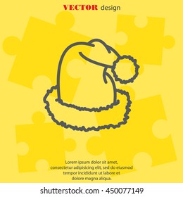 Web line icon. Hat Santa Claus