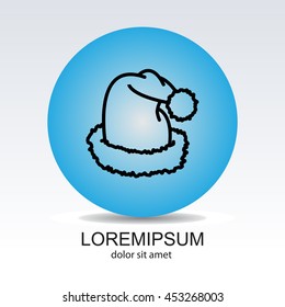 Web line icon. Hat Santa Claus