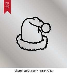 Web line icon. Hat Santa Claus