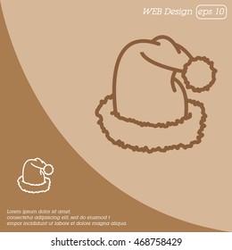 Web line icon. Hat Santa Claus