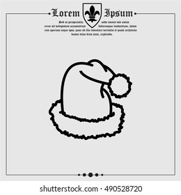 Web line icon. Hat Santa Claus