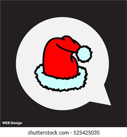 Web line icon. Hat Santa Claus