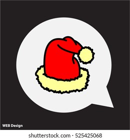 Web line icon. Hat Santa Claus