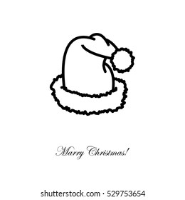 Web line icon. Hat Santa Claus