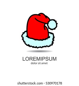Web line icon. Hat Santa Claus