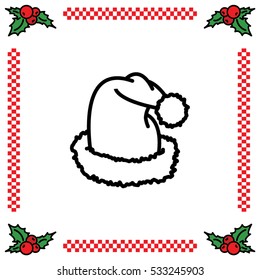 Web line icon. Hat Santa Claus