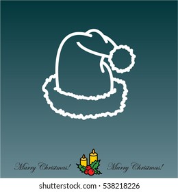 Web line icon. Hat Santa Claus