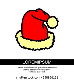 Web line icon. Hat Santa Claus