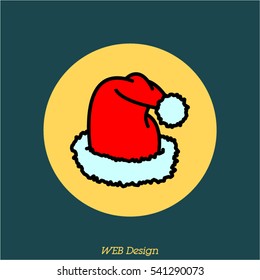 Web line icon. Hat Santa Claus