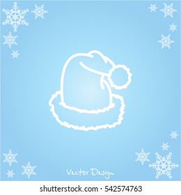 Web line icon. Hat Santa Claus