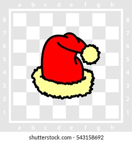 Web line icon. Hat Santa Claus
