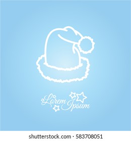 Web line icon. Hat Santa Claus