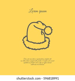 Web line icon. Hat Santa Claus