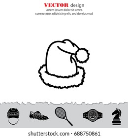 Web line icon. Hat Santa Claus