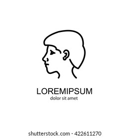 Web line icon. Head; man's head in profile