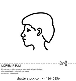 Web line icon. Head; man's head in profile