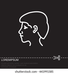 Web line icon. Head; man's head in profile