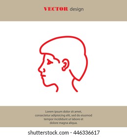 Web line icon. Head; man's head in profile