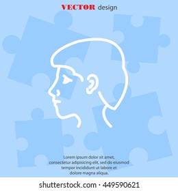 Web line icon. Head; man's head in profile