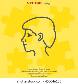 Web line icon. Head; man's head in profile