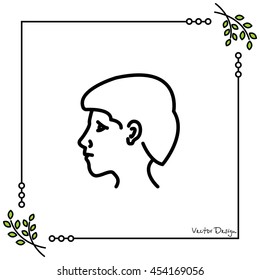 Web line icon. Head; man's head in profile