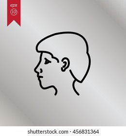 Web line icon. Head; man's head in profile