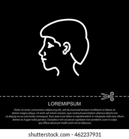 Web line icon. Head; man's head in profile