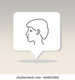 Web line icon. Head; man's head in profile
