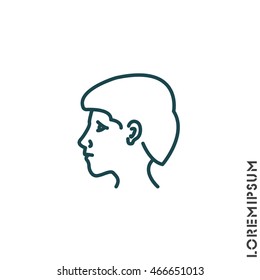 Web line icon. Head; man's head in profile
