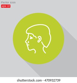 Web line icon. Head; man's head in profile