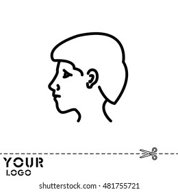 Web line icon. Head; man's head in profile