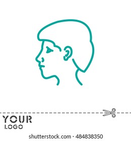 Web line icon. Head; man's head in profile