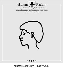 Web line icon. Head; man's head in profile