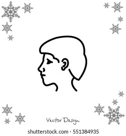 Web line icon. Head; man's head in profile