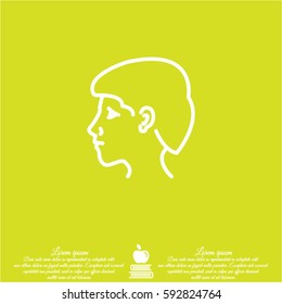 Web line icon. Head; man's head in profile