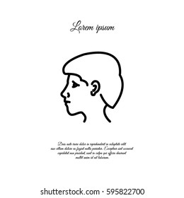 Web line icon. Head; man's head in profile