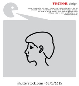 Web line icon. Head; man's head in profile