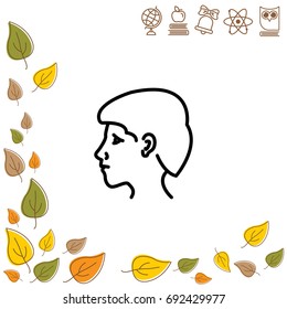 Web line icon. Head; man's head in profile