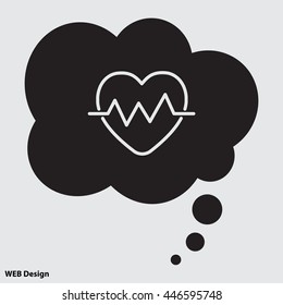 Web line icon. Heart cardiogram, heartbeat