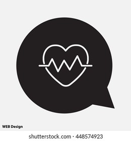 Web line icon. Heart cardiogram, heartbeat