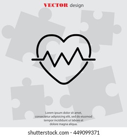 Web line icon. Heart cardiogram, heartbeat