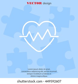 Web line icon. Heart cardiogram, heartbeat